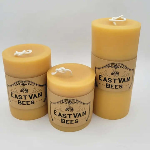 100% Beeswax Pillar Candle - Candle - EastVan Bees