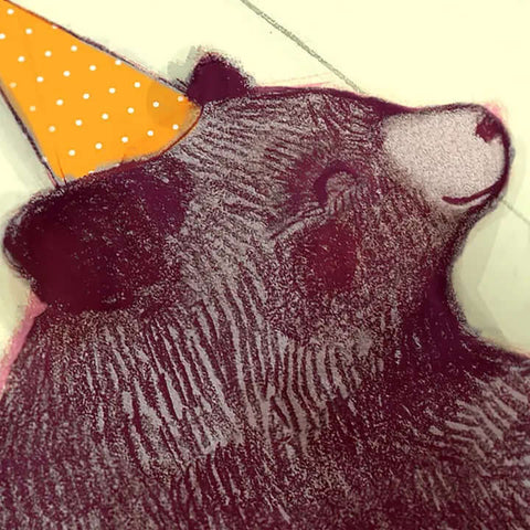 Birthday Bear Card - Greeting Card - Valérie Boivin Illustration