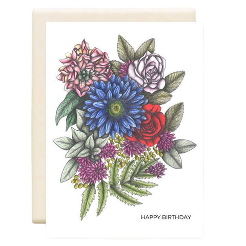 Birthday Floral Bouquet Card - Greeting Card - Inkwell Cards