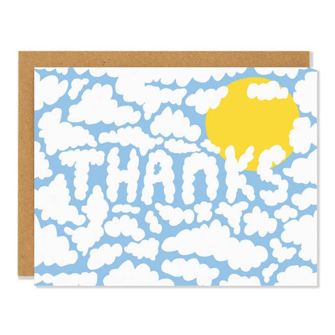 Cloudy Sky Thanks Card - Greeting Card - Badger & Burke