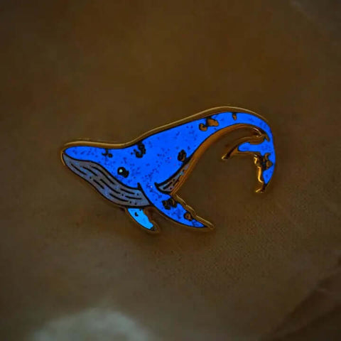 Glow in the Dark Whale Pin - Pin - LanaBetty