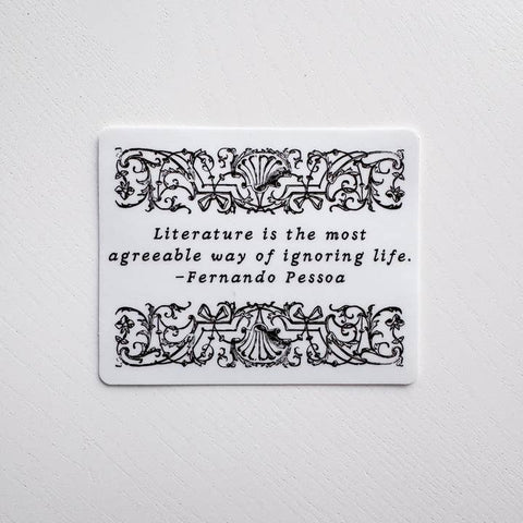 Ignoring Life Literary Quote Rectangular Sticker - Sticker - Kinsfolk Stickers