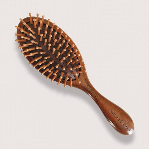 Natural Sandalwood Detangling Hair Brush - Hair Accessory - Kitten Claws Clips