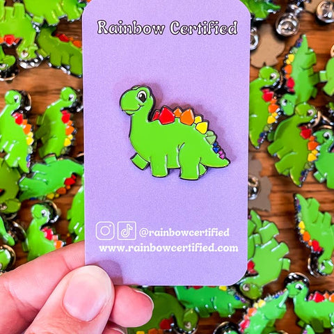 Prideosaurus LGBTQ+ Enamel Pin - Pin - Rainbow Certified