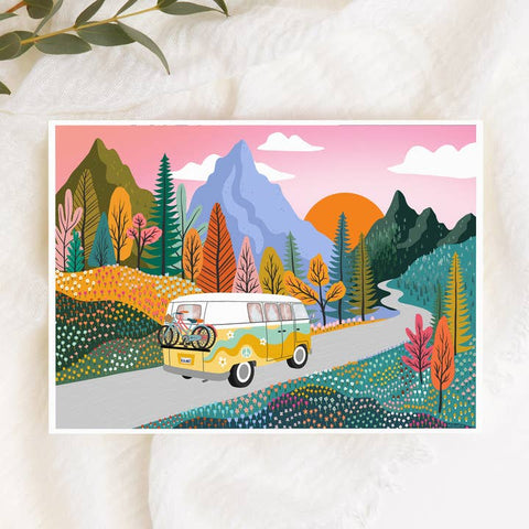 Road Trip Greeting Card - Greeting Card - Kourtni Gunn Art