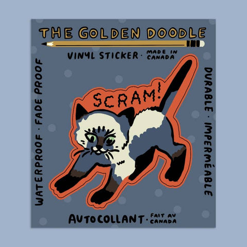 Scram Cat Sticker - Sticker - Stay Home Club