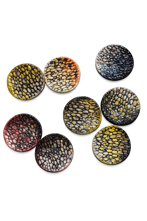 Small Round Pebble Texture Trinket Dish - Ceramic - Casa Triana Art