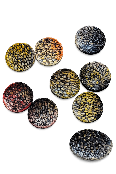 Small Round Pebble Texture Trinket Dish - Ceramic - Casa Triana Art