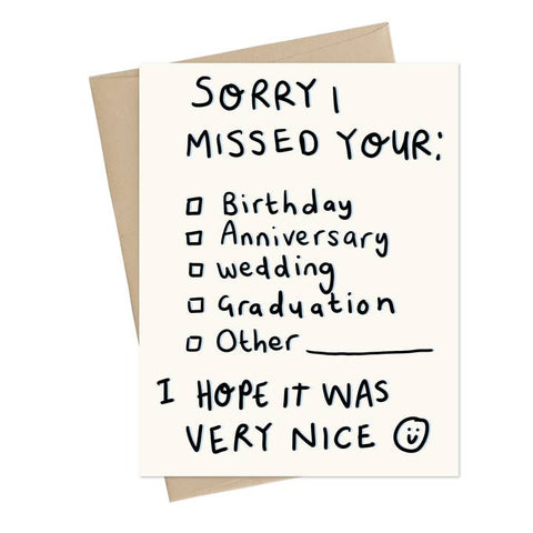 Sorry I Missed Your Card - Greeting Card - Little May Papery