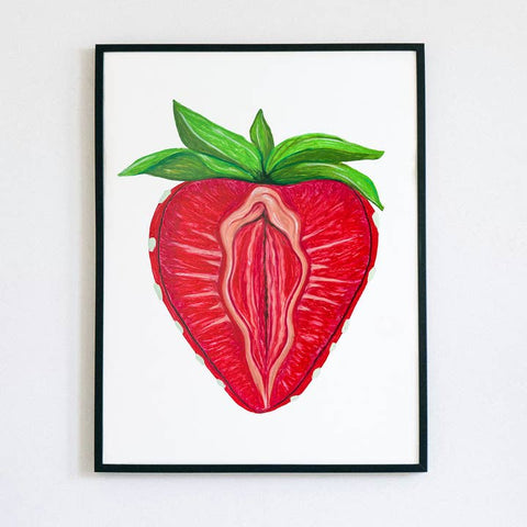 Vulva Strawberry Art Print - Art Print - Meli TheLover